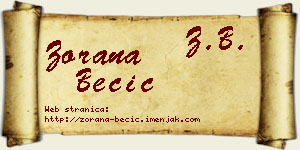 Zorana Becić vizit kartica